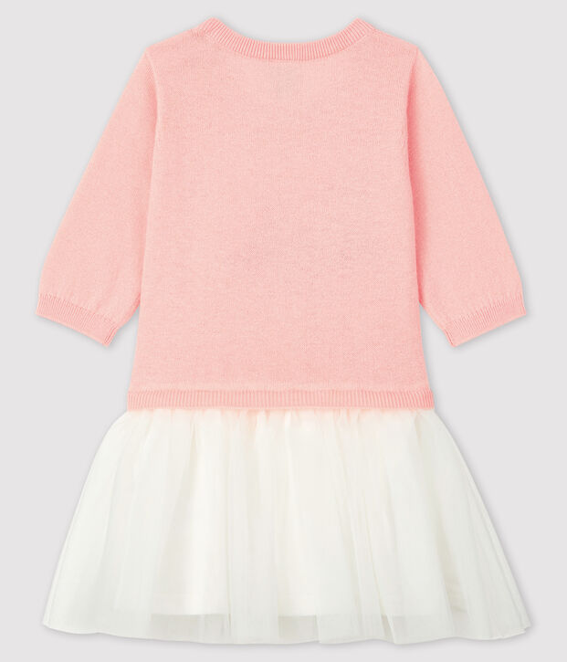 Vestido de manga larga para beb&eacute; ni&ntilde;a rosa