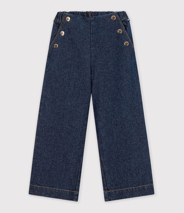 Pantal&oacute;n denim wide leg infantil azul