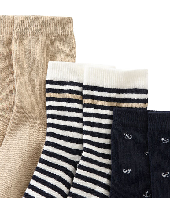 Cofre de 3 pares de calcetines para niño blanco LOT