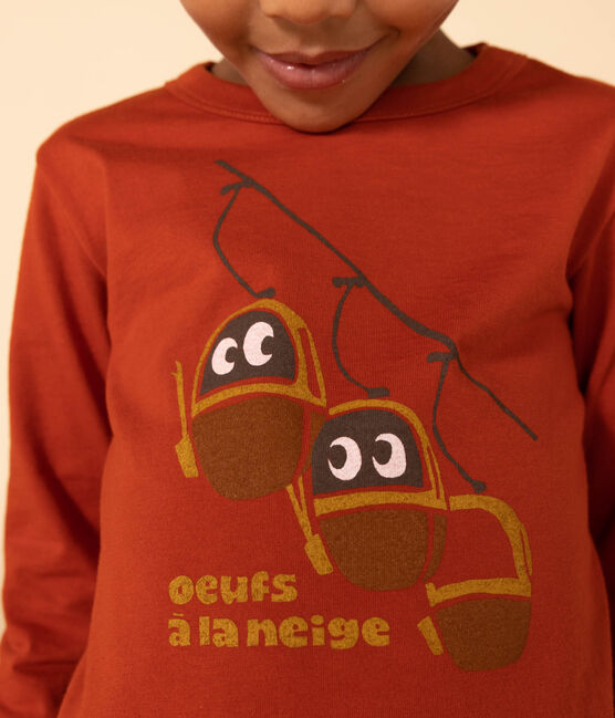 Camiseta de algodón de manga larga de niña/niño rojo HARISSA