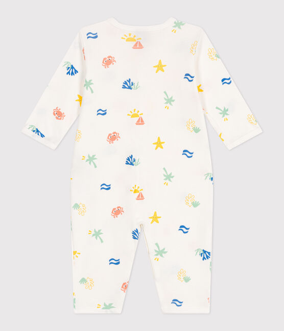 Pijama sin pies de algodón estampado para bebé blanco MARSHMALLOW/blanco MULTICO