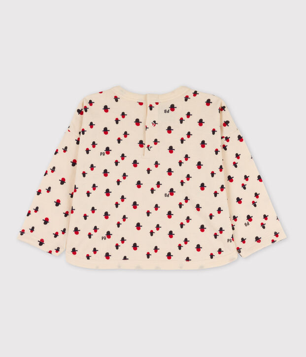 Camiseta de manga larga de t&uacute;bico con estampado de beb&eacute; crudo/multicolor
