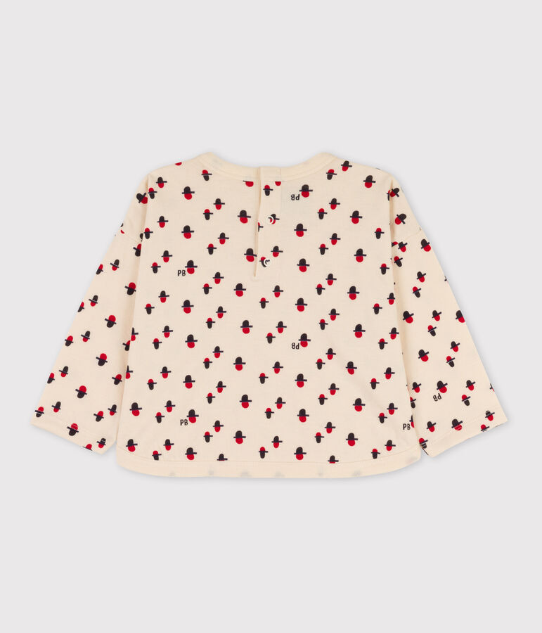 Camiseta de manga larga de t&uacute;bico con estampado de beb&eacute; crudo/multicolor