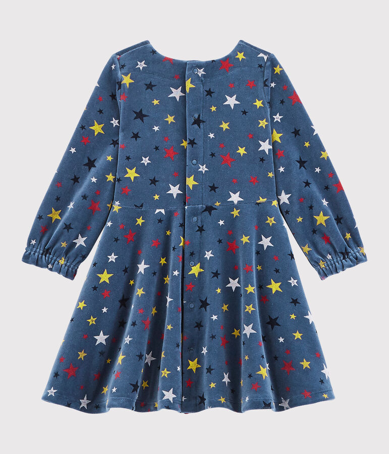 Vestido de manga larga para beb&eacute; ni&ntilde;a azul/multicolor