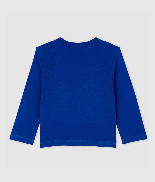 Camiseta de manga larga de algod&oacute;n de beb&eacute; ni&ntilde;o azul
