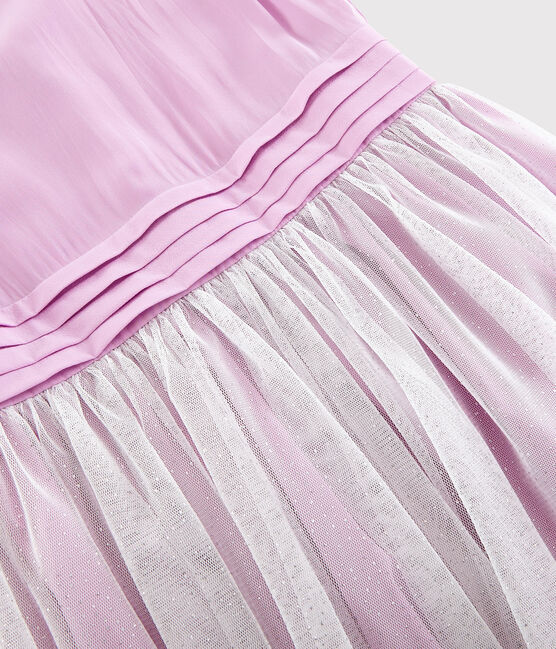 Vestido de celebración de crepé y tul de niña rosa BOHEME