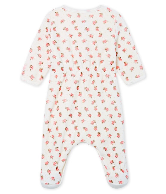 Bodyjama para bebé de niña de terciopelo blanco MARSHMALLOW/blanco MULTICO