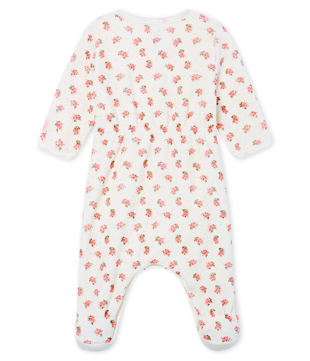 Bodyjama para beb&eacute; de ni&ntilde;a de terciopelo blanco/multicolor