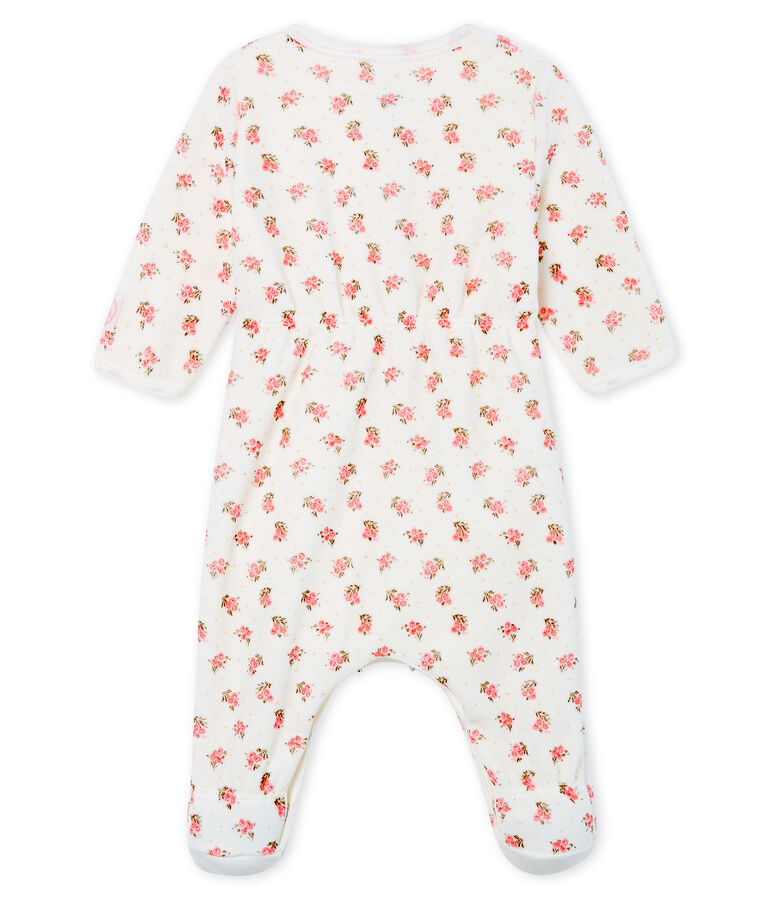 Bodyjama para beb&eacute; de ni&ntilde;a de terciopelo blanco/multicolor