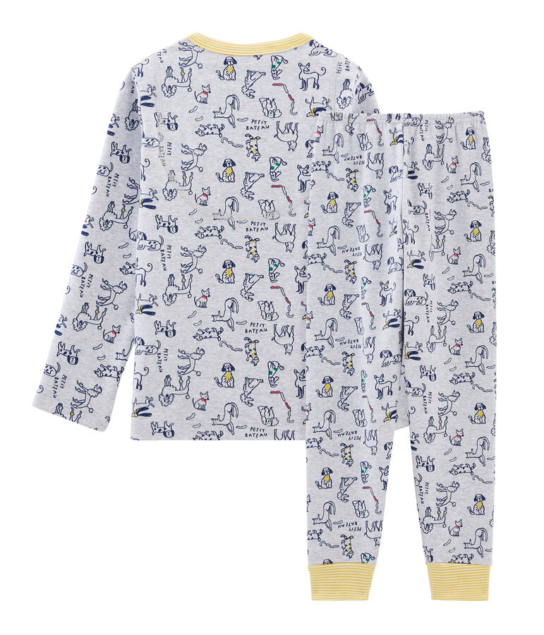 Pijama de punto para ni&ntilde;o gris BELUGA/blanco MULTICO
