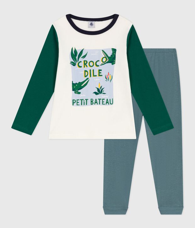 Pijama infantil de algod&oacute;n bicolor gris/multicolor