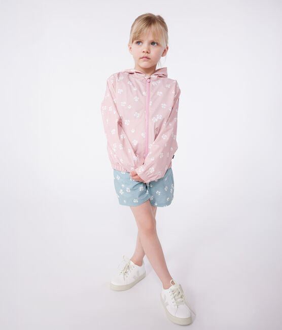 Cortavientos infantil de flores rosa CHARME/blanco MARSHMALLOW