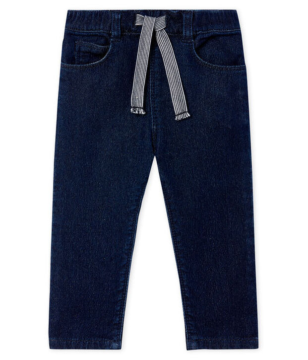 Pantal&oacute;n en tela efecto vaquero para beb&eacute; unisex azul