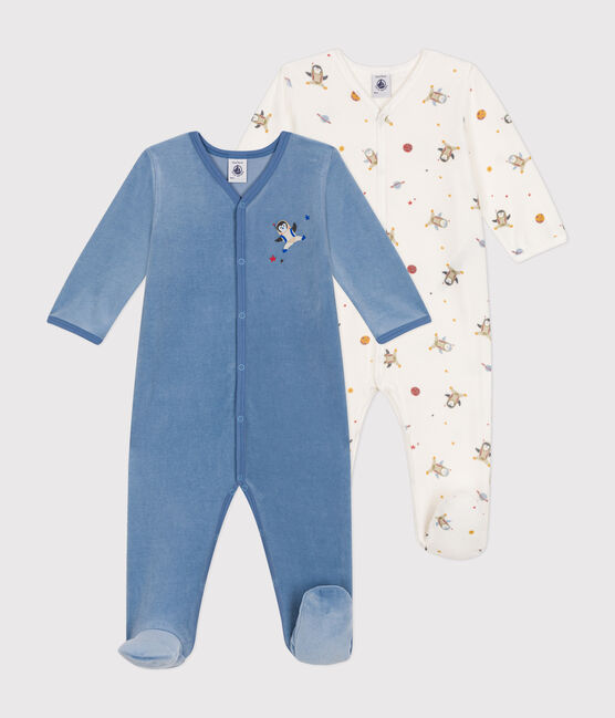Juego de 2 pijamas de terciopelo para bebé variante 1