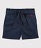 Shorts anudados de sarga de algodón para niña azul SMOKING