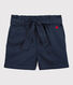 Shorts anudados de sarga de algodón para niña
