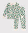 Pijama infantil de felpa cepillada con estampado de árbol de Navidad blanco AVALANCHE/ MULTICO