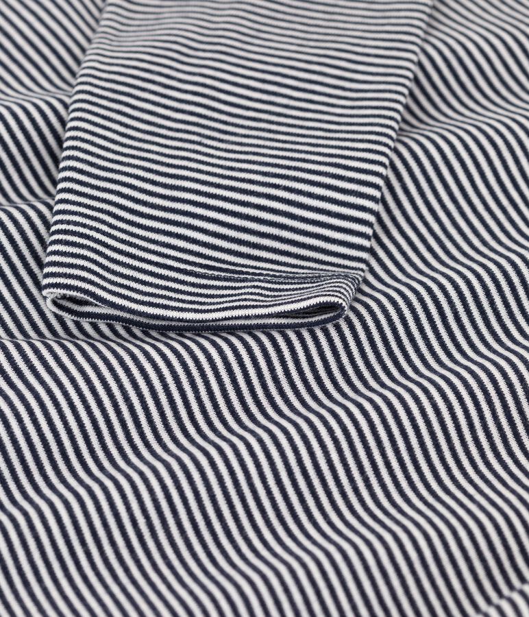 Camiseta de cuello alto de algod&oacute;n para ni&ntilde;o/ni&ntilde;a azul SMOKING/blanco MARSHMALLOW