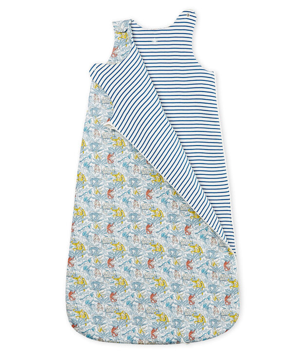 Saco reversible de algod&oacute;n para beb&eacute; de ni&ntilde;o blanco/verde