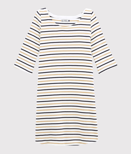 Vetado a rayas para mujer blanco MARSHMALLOW/azul SMOKING/ BRINDILLE DORE