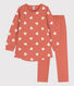 Camisón y leggings de felpa y algodón con corazón para niña