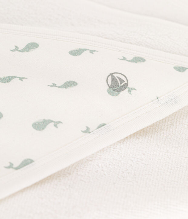 Capa de ba&ntilde;o para beb&eacute; blanco/verde