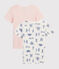 Juego de 2 camisetas de manga corta con estampado de París de niña pequeña variante 1