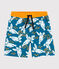 Short de baño reciclado de niño azul MYKONOS/crudo MULTICO