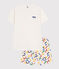 Pijama corto de algodón júnior blanco MARSHMALLOW/blanco MULTICO