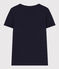 Camiseta LA RECTA de algodón con cuello de pico para mujer azul SMOKING