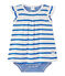 Vestido body de bebé niña de rayas blanco MARSHMALLOW/azul PERSE