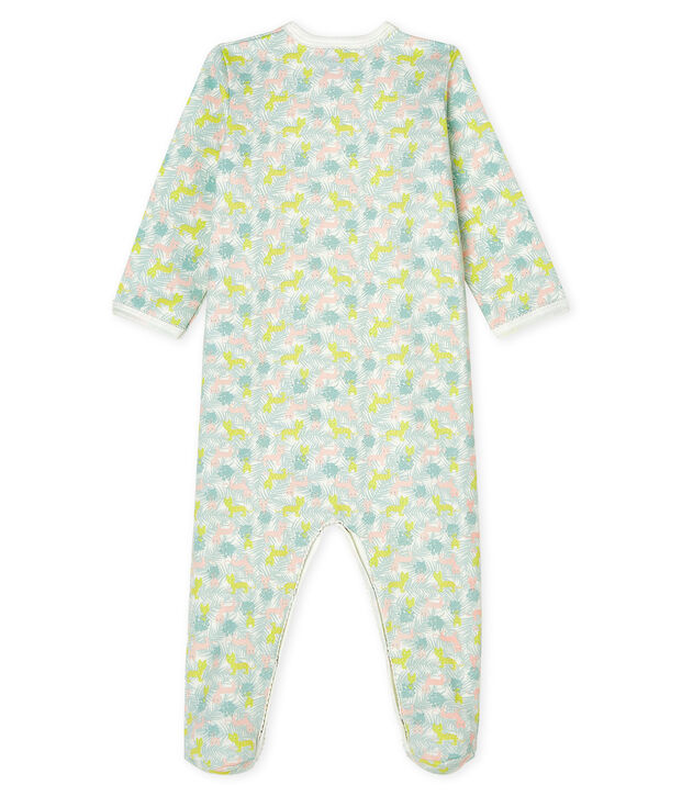 Pijama de mulet&oacute;n para beb&eacute; de ni&ntilde;a blanco/multicolor