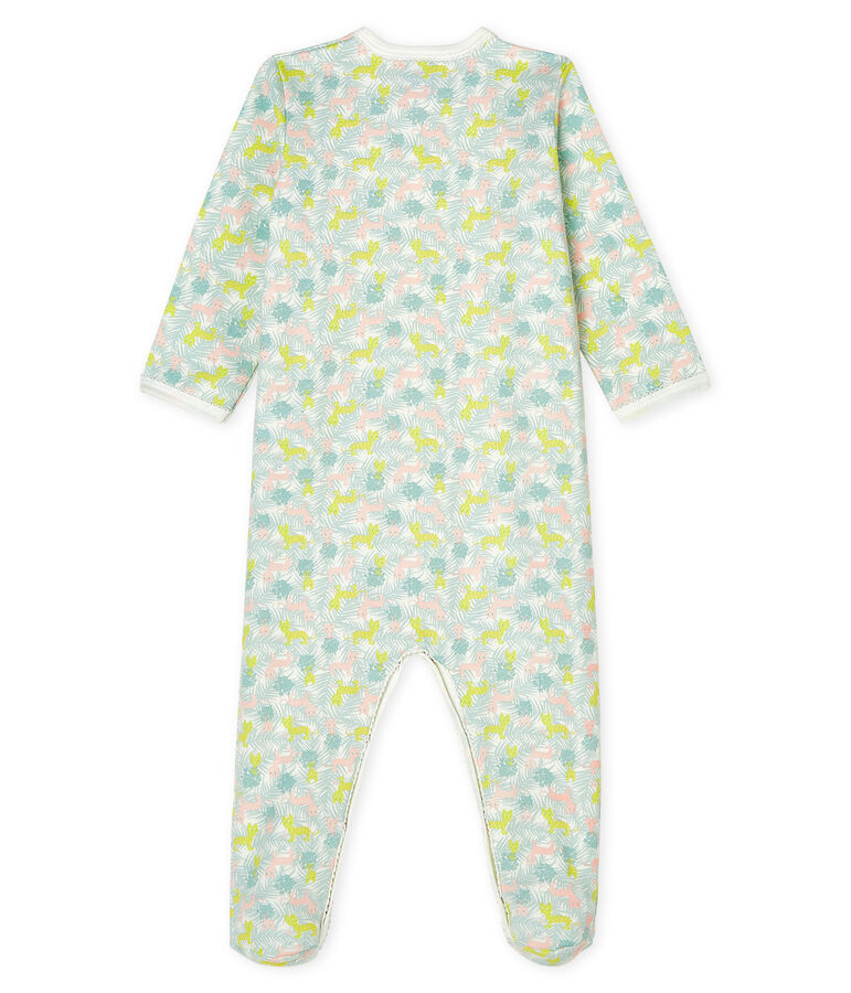 Pijama de mulet&oacute;n para beb&eacute; de ni&ntilde;a blanco MARSHMALLOW/blanco MULTICO