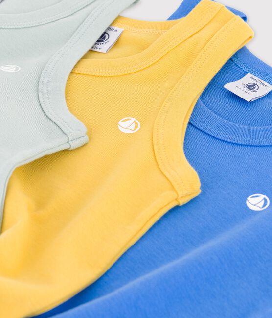 Juego de 3 camisetas de tirantes lisas de algodón de niño variante 1