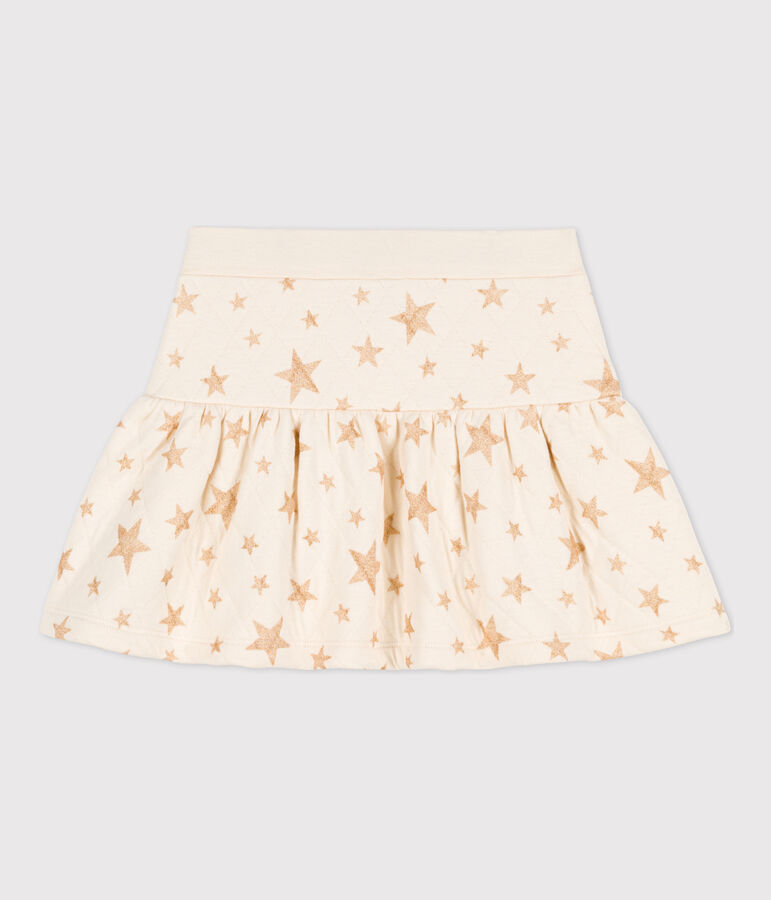 Falda estampada de t&uacute;bico para ni&ntilde;a crudo