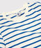 Camiseta L'ICONIQUE con cuello redondo de algodón orgánico de mujer blanco MARSHMALLOW/azul DELFT