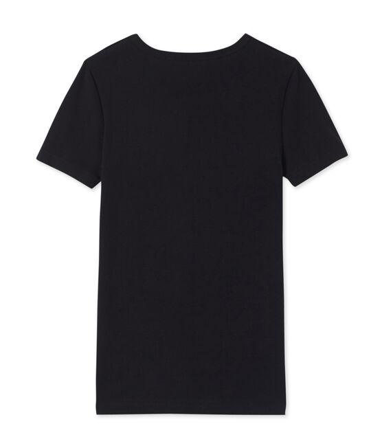 Camiseta manga corta de cuello pico para hombre negro NOIR