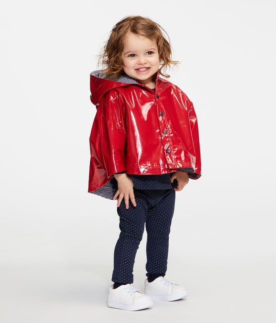 Capa de lluvia reforzada para bebé niña rojo TERKUIT