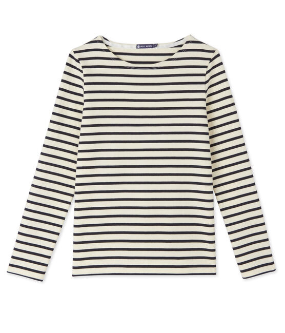 Marinera de mujer beige COQUILLE/azul SMOKING