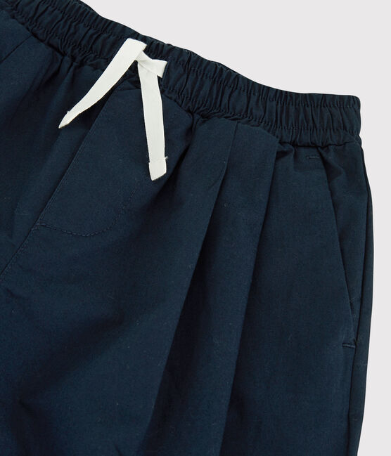 Pantalón cómodo de sarga de algodón para niño azul SMOKING