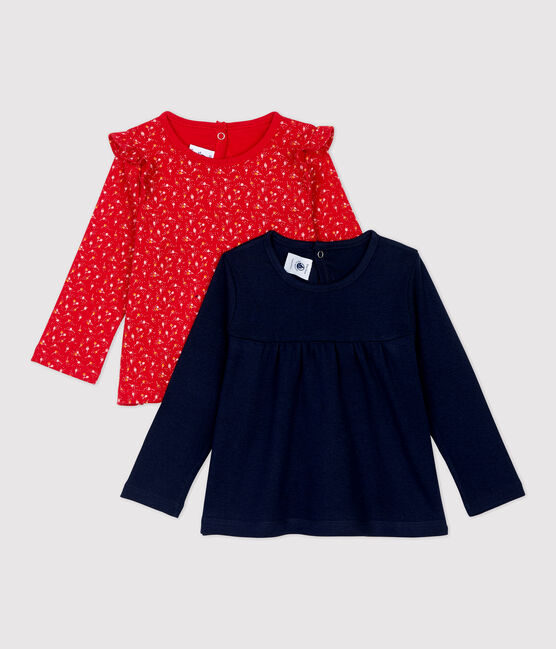 Juego de 2 blusas de algodón de bebé. variante 1