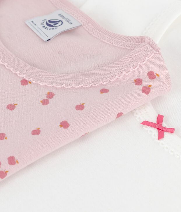 Juego de camisetas infantiles de algod&oacute;n de manga corta con estampado de manzanas multicolor