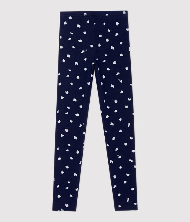 Leggings de punto de elastano de ni&ntilde;a azul/multicolor