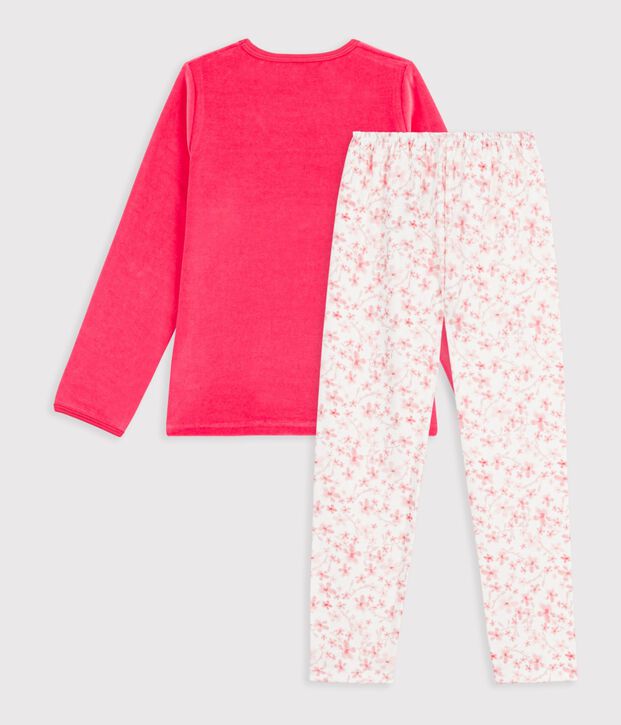 Pyjama  en velours rosa/multicolor
