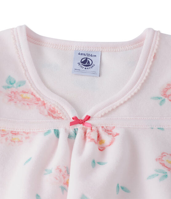 Pijama de terciopelo floreado para niña rosa VIENNE/rosa ROSE/ MULTICO