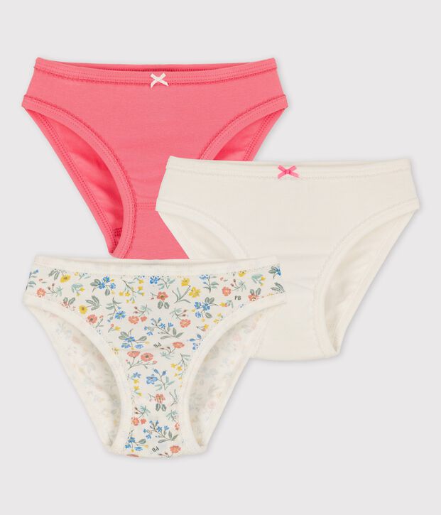 Juego de 3 braguitas de flores de algod&oacute;n de ni&ntilde;a multicolor