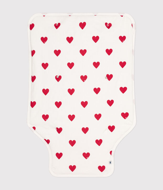 Cambiador de algod&oacute;n para beb&eacute; blanco/rojo