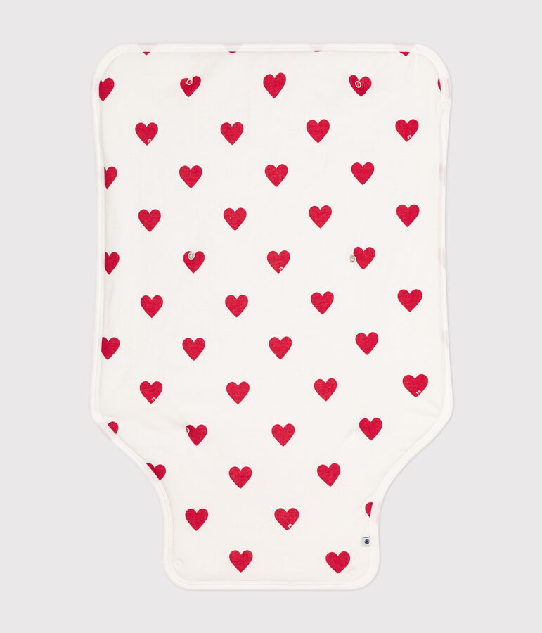 Cambiador de algod&oacute;n para beb&eacute; blanco/rojo