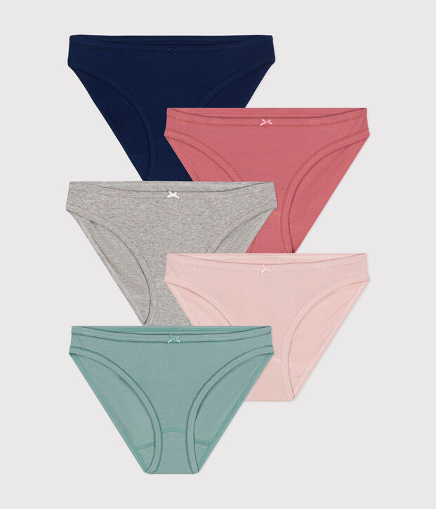 Juego de 5 braguitas de algod&oacute;n para mujer multicolor
