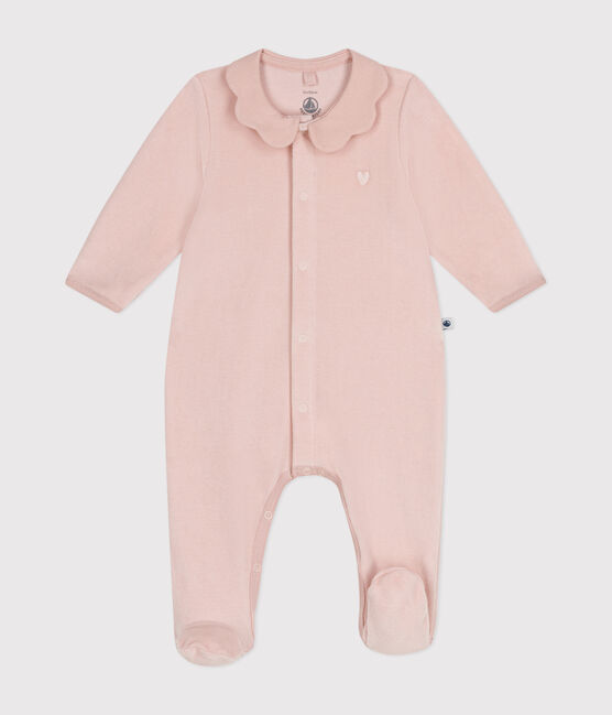 Pijama de terciopelo para bebé rosa SALINE